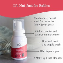 Earth Mama Simply Non-Scents Baby Wash Foaming Hand Soap, Organic Fragrance Free, Unscented Body Wash, Castile Soap with Coconut Oil, Shea Butter, Calendula, & Aloe, 6.27 fl oz