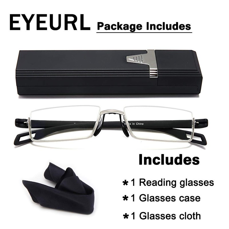 EYEURL Reading Glasses Half-Frame Computer Readers for Men and Women