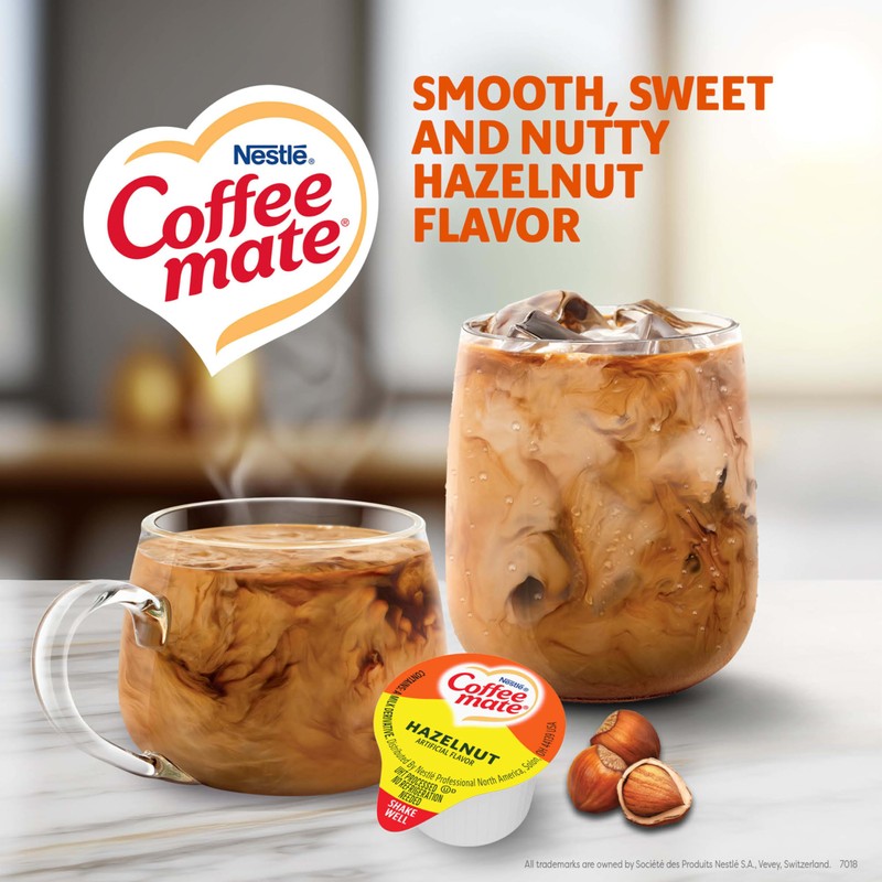Nestle Coffee mate Coffee Creamer, Hazelnut, Liquid Creamer Singles, Non
