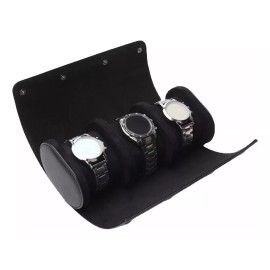 Estuchelandia Estuche Case Porta Reloj De Cuero Pu Para Relojes 3 Ranuras