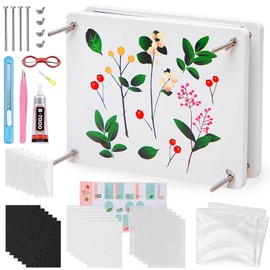 Flower Press, 10 Layers Wooden Flowers Pressing Kit for Adults to Making Dried Flower, Press Flowers Arts for Women and DIY Crafts Lovers (White-16X21CM)