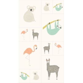 Moda Zoology 48300 11 Animal Sampler 24" Panel