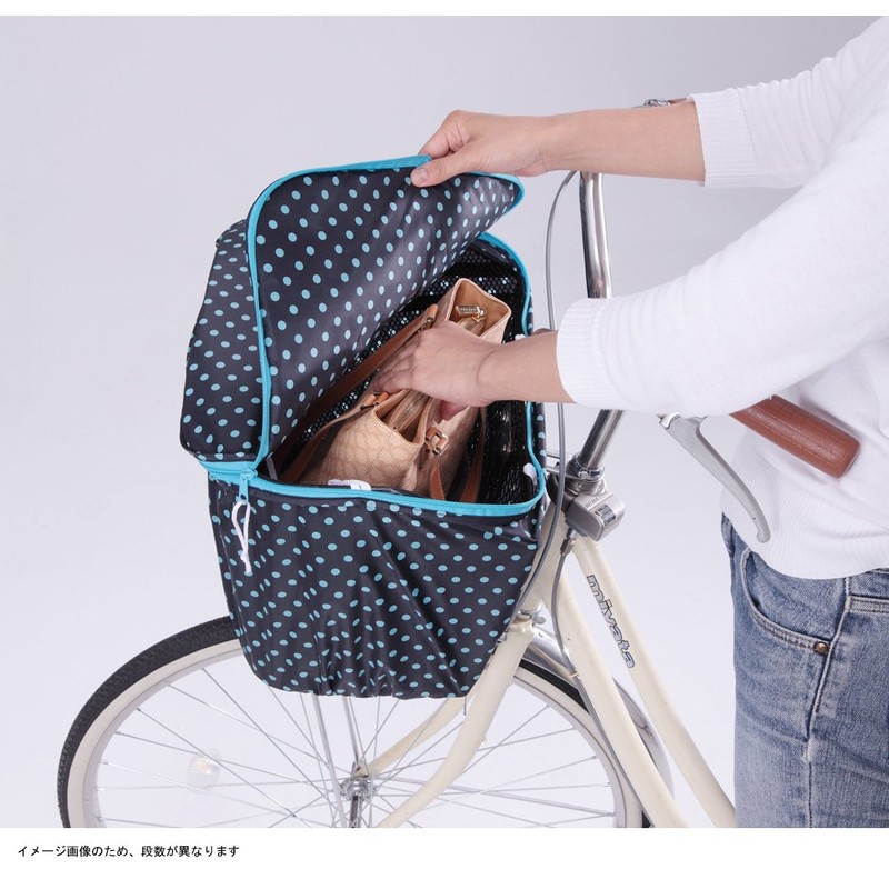 Kawadomi Seisakusho KW-540BD 2-Tier Front Basket Cover, Black Dots