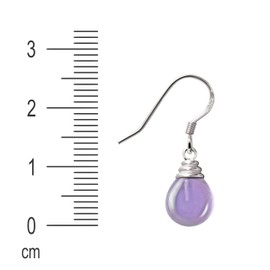 Franki Baker 925 Sterling Silver & Soft Purple Natural Amethyst Gemstones Dainty Drop Dangle Earrings. Length: 2.5cm