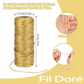 Gold Wire Christmas 100m Gold Metallic Cord Gold Waxed 1.5mm Gold Metallic Cord for Gift Wrapping Crafts