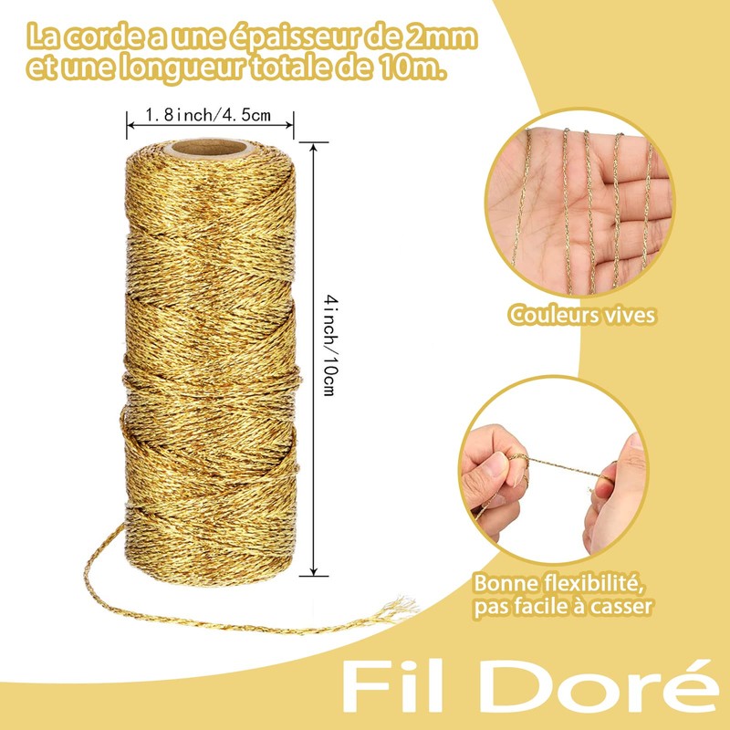 Gold Wire Christmas 100m Gold Metallic Cord Gold Waxed 1.5mm