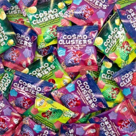 Crunchy Gummy Candy Mix - 0.5 Ounce Pouch (24 Count) - Sour Fruit and Berry Chewy Star Candy with Crispy Shell - Individually Wrapped Gummy Candies by Cosmo Clusters