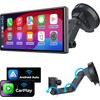JATAZA 10.26" Wireless Apple Carplay Screen for Car, Secure Strong Bracket, Portable Apple CarPlay& Android Auto Car Stereo with GPS Navigation, Bluetooth, Mirror Link, Voice Control,Fits All Vehicles