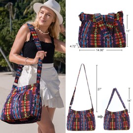 Casual Ladies Women Large Durable Fabric Cross Body Hobo Shoulder Messenger Bag Travel Purse Wallet Handbag Tote Bag (Multiple color)