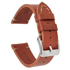 VintageTime Watch Straps - Vintage Style Calf Leather Replacement Watch Bands | 18mm, 20mm, 22mm (18mm, Light Brown)