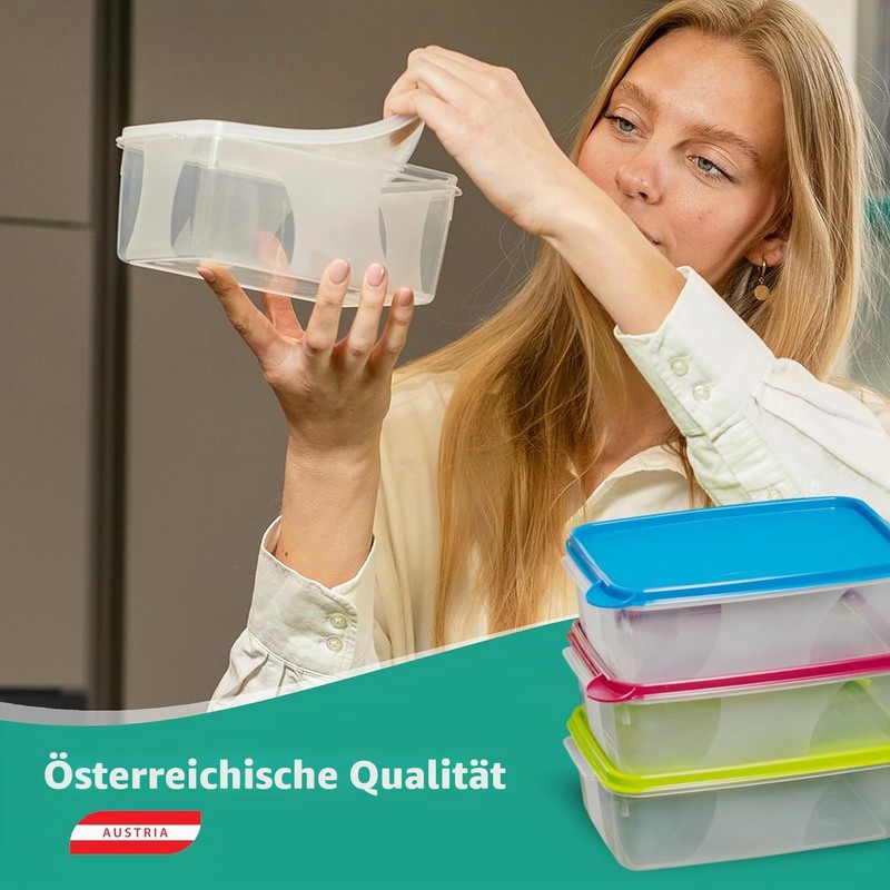 MiraHome food storage containers, freezer containers, green, Austrian quality