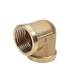 TOP-VIGOR Brass Elbow Pipe Fitting 90 Degree 1/2 PT Female x 1/2 PT Female Coupling, L Shape Connector for Connect Water Pipes Oil Fuel Inert Gases Brass Tone