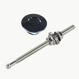 PTNHZ RACING 2pcs 1.25" Universal JDM Style Quick Latch Bumper Release Fastener Push Button Billet Hood Pin Lock Clip Kit Quick Pins for Auto Car Bumper Hood License Plate Black