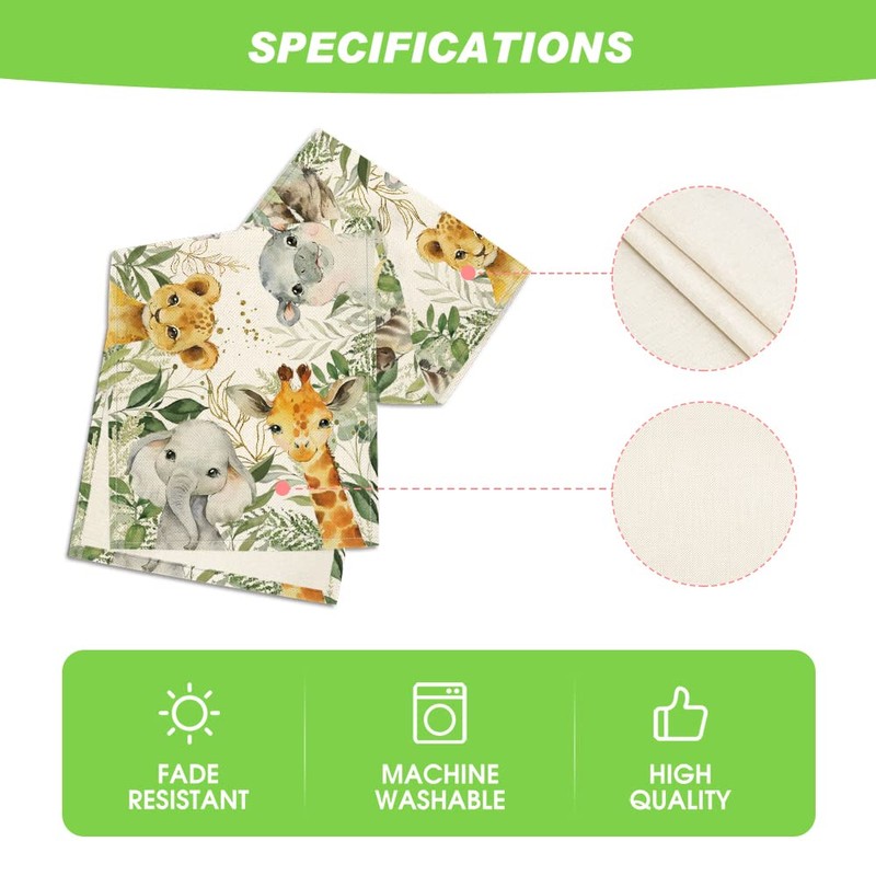 Artoid Mode Animals Elephant Giraffe BabyShower Table Runner, Seasonal Spring