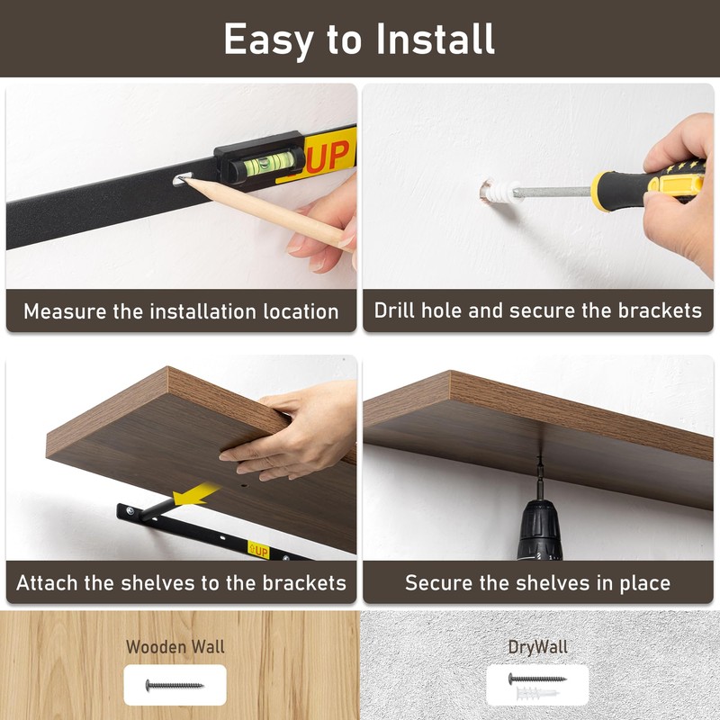 Fun Memories Floating Shelves for Wall, 32W x 8D Floating