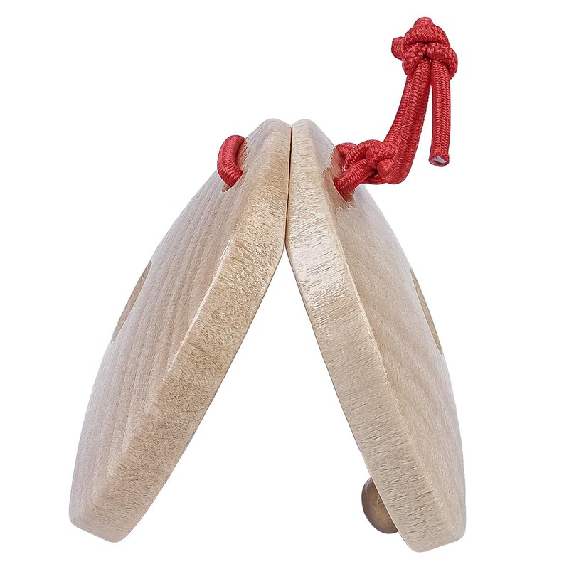 Sarini 4Pcs Wooden Castanets Finger Clackers Clappers Education Clappers Percussion