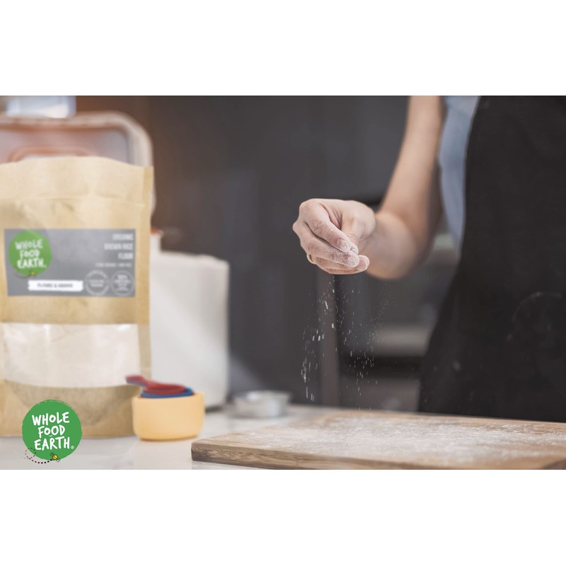 Wholefood Earth Organic Brown Rice Flour – 500g | Stone