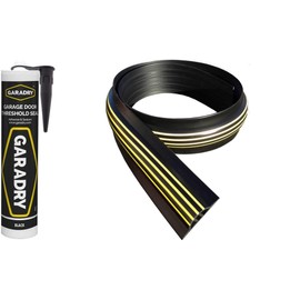 Garadry 1 ¼" High Garage Door Threshold Seal Kit (10'3") | Black/Yellow, Vinyl | Complete Kit, Includes Adhesive