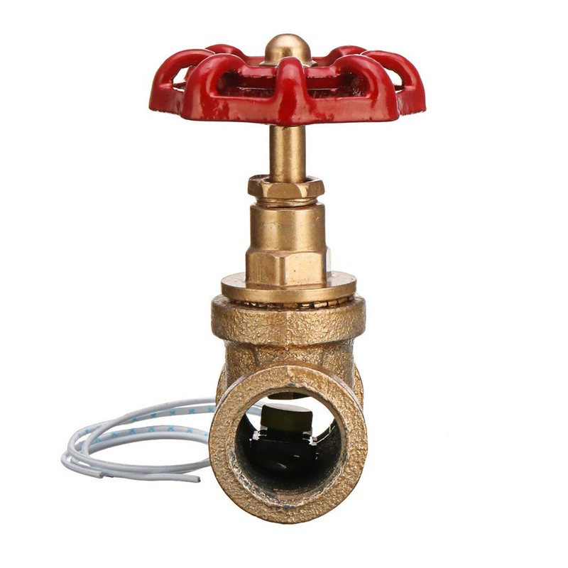 CocinaCo Vintage Steampunk 1/2 Inch Red Handle Stop Valve Light