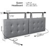 HAUSOURCE Wall Mount Headboard with USB Port for Queen Size