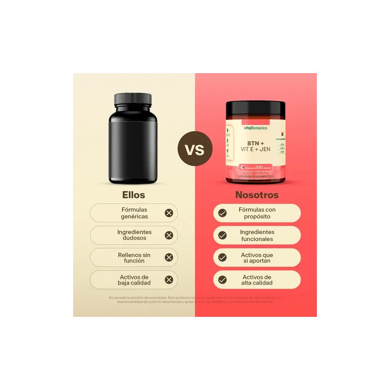 Vitamina E Biotina Pura Con 200 Capsulas Vitalbotanics
