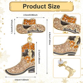 Mabor Rhinestone Western Earrings for Women, Boho Cowgirl Boots Dangle Drop Cowboy Hat Boots Pendant Earrings Jewelry For Concert Party Outfits