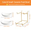 HOMKULA 2 Tier Ceramic Fruit Bowl for Kitchen Counter, Tiered