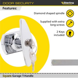 Sterling GT01 Garage T Handle, Silver