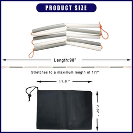 High Jump Bungee Cord with Storage Bag, Multi-Color Elastic Foam Crossbar 7.8ft, High Jump Training Equipment for Beginners Athletes, Portable Track and Field Jumping Practice Accessory