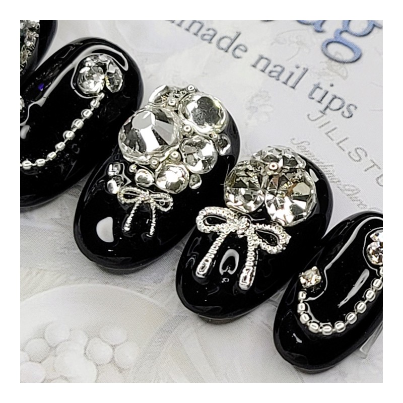 Clear Crystal Handmade Nail Tips - Paddy B / 클리어