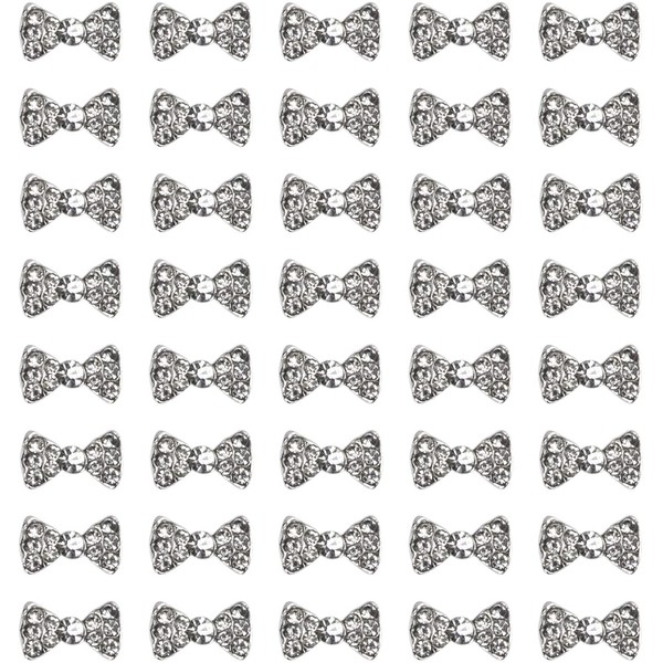 AUEAR, 40 Pack Charming 3D Nail Art Charms Bow Tie Rhinestones Crystal Pendant Decals DIY Decoration for Women Girls Nail Art Beauty Design Jewelry Craft