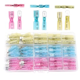 Ruidee 120PCS Heat Shrink Spade Connectors,Female and Male Spade Terminlas, Quick Disconnect Connectors for Automotive Watercraft Electronics Crimp Connectors ARS