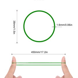 Rubber Bands 38mm Rubber Bands 400 Pieces Green Thick Natural Rubber Bands Heavy Duty Strong Rubber Bands for Tie Dye Hair Pens Crab Catapults Bills Bank Paper