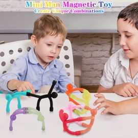 Gohytal Pack of 10 Magnetic Figures Toy, Creative Learning Toy for Children 3-9 Years, Mini Men Magnets for Fridge, Travel & Classroom, Flexible Colourful Magnetic Birthday Gift