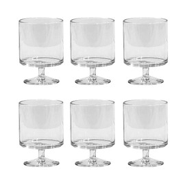 TarHong Stacking Wine Goblet, Premium Plastic, Shatterproof, Indoor/Outdoor 9.4 Ounces, Set of 6, Clear