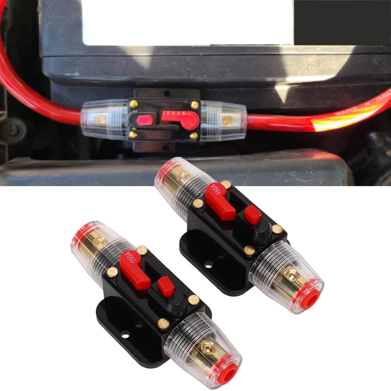 12‑24V Inline Circuit Breaker with Manual Reset Fuse Holder Battery