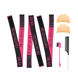 YTBYT 3 Pcs Elastic Bands for Wigs Lace Melting Bands Wig Grip Headband Lace Front Wig Headband for Women (3.0cm Pink Letter Print)
