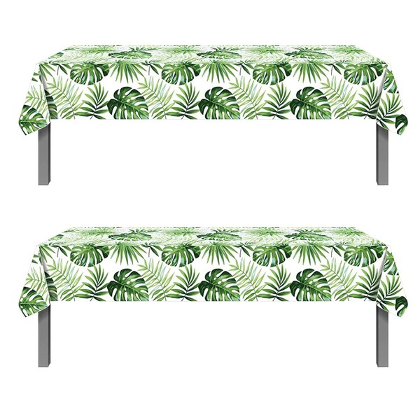 2Pcs Hawaiian Luau Party Decorations Palm Leaves Table Covers -