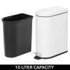 mDesign 10 Liter/2.6 Gallon Stainless Steel Metal Step Trash Can