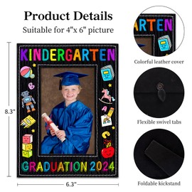 PETCEE Kindergarten Graduation Picture Frame 2024 Preschool Pre-K Graduation Picture Frame My First Graduation Photo Frame Gifts for Kids Children Boys Girls Students Daughter Son