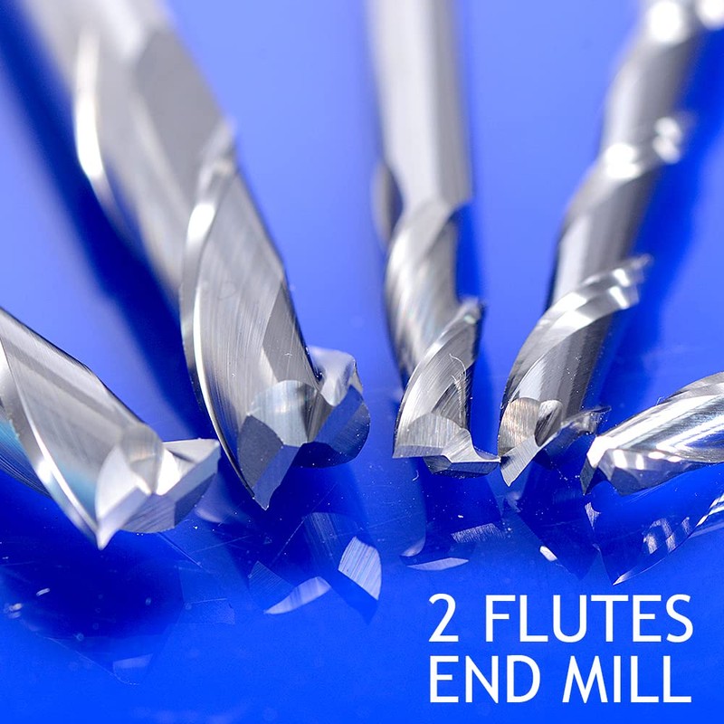 EU_HOZLY 3.175X1.5X12mm Two Flutes Solid Carbide Micro End Milling Cutters
