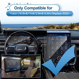2025 Yukon Screen Protector for GMC Yukon (16.8In Navi&11In Dash&12.6In&12.6In Rear TV) (AT4/AT4 Ultimate/Denali/Denali Ultimate), 9H Tempered Glass 2025 Yukon XL Accessories HD Transparent