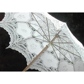White Wedding lace parasol