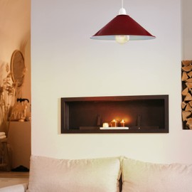 DCVOLTAGE 1 Pcs Modern Ceiling Lamp Shade Red Metal Cone Shape Pendant Light E27 Base Hanging Light Fixture for Bedroom Hallway Office Café Restaurant