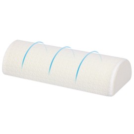 Shinnwa Knee Pillow for Back Sleeping, Half Moon Bolster Pillow for Legs and for Back Pain, Leg Pillow with Washable Cover, Lumbar Support for Bed (White)