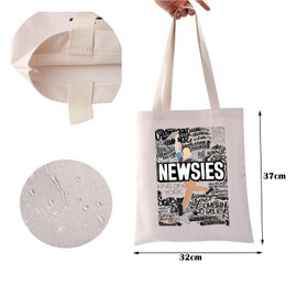 ZJXHPO Broadway Musical Lover Tote Bag Newsies Musical Reusable Grocery Shopping Bag Broadway Musical Inspired Handbag (Newsies Tote)