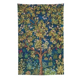 Yearn Jear William Morris Tree of Life Tapestry Wall Hanging,Medieval Classic Vintage Floral Pattern Modern Wall Art Decor,Retro Flowers Home Decoration for Bedroom Living Room Dorm W60 x 90H Inch
