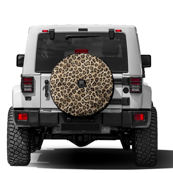 KiuLoam Hipster Leopard Cheetah Print Spare Tire Cover with Backup