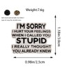 Vermegoint Sarcastic Apology Enamel Pin,Humor Lapel Pin,Edgy Brooch,DIY Decor Pin