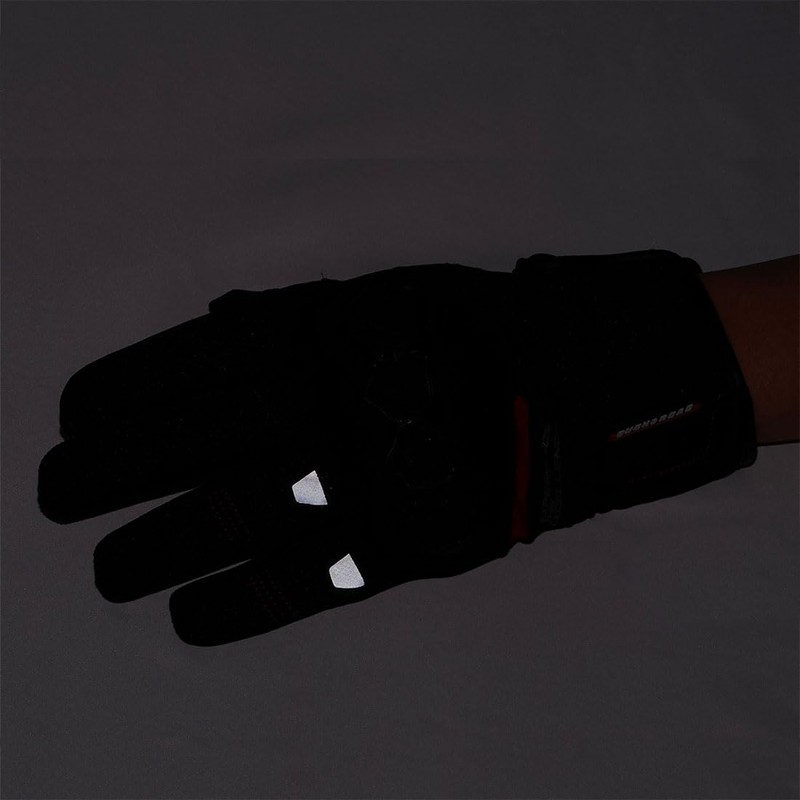 ROUGH & ROAD Motorcycle Knuckle Guard Gloves Black/Red M RR8030BK/RD2